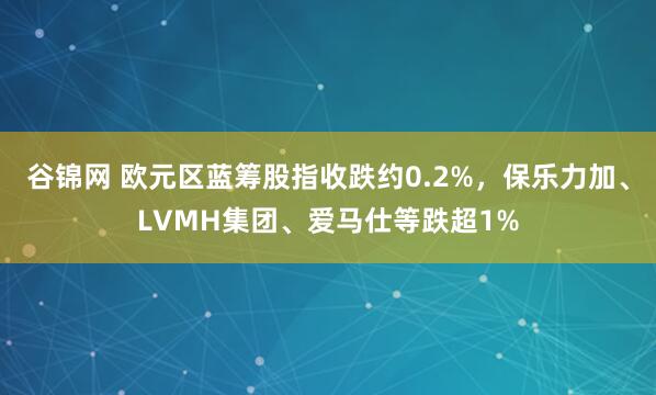 谷锦网 欧元区蓝筹股指收跌约0.2%，保乐力加、LVMH集团、爱马仕等跌超1%