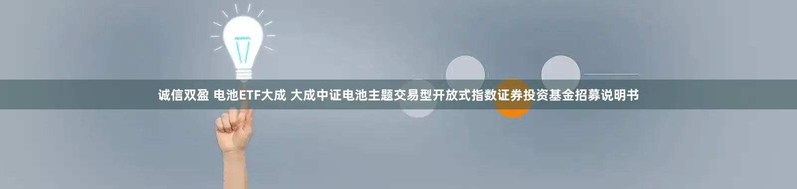 诚信双盈 电池ETF大成 大成中证电池主题交易型开放式指数证券投资基金招募说明书